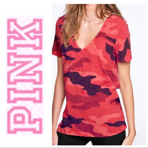 Victoria's Secret Tops - NWT vs pink red camo tee